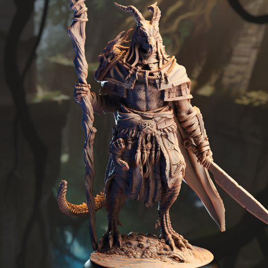 Black Dragonborn Druid Horzin Ashen-Palm