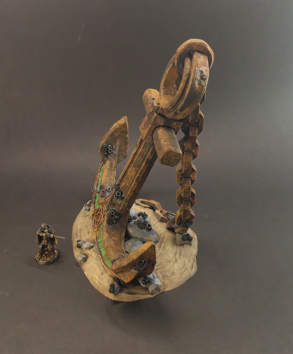 Close-up of the Great Anchor terrain piece for miniature wargaming