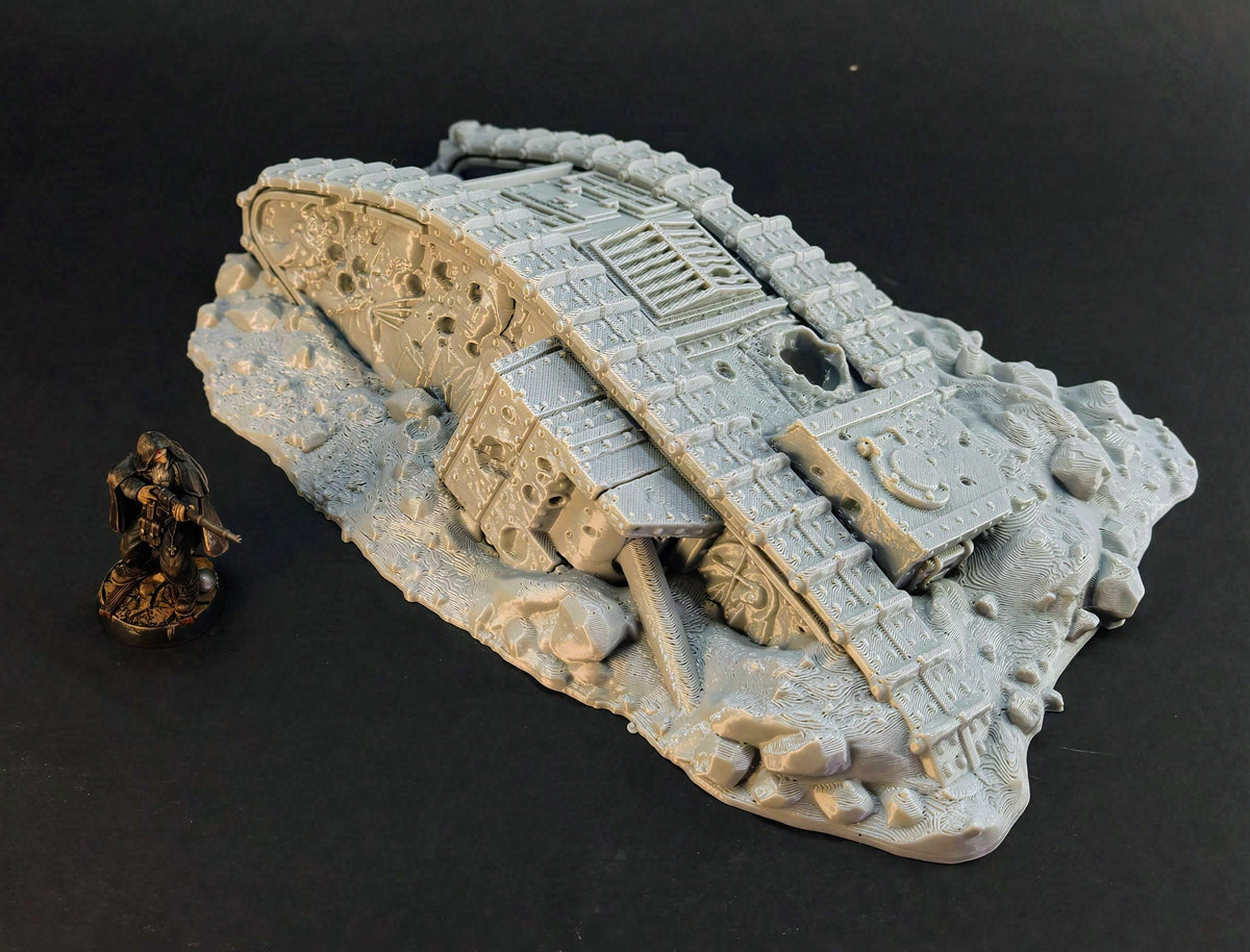 Trench Destroyer MKI tank terrain by Diceverse for 28mm and 32mm wargaming