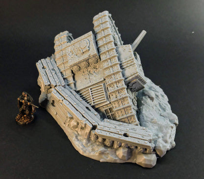 Grimdark armoured vehicle terrain for a Trench Crusade-inspired battlefield