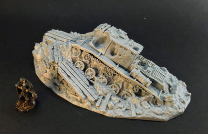 Trench Destroyer S-ISU Tank Terrain – 28mm/32mm Wargaming Scenery
