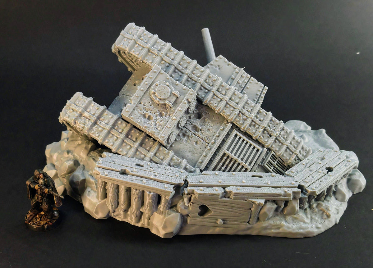 Back view of the Trench Destroyer MKI tank terrain piece