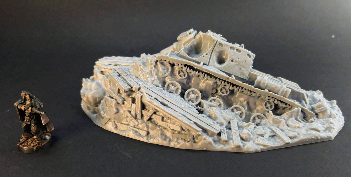 Trench Destroyer S-ISU Tank Terrain – 28mm/32mm Wargaming Scenery