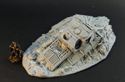 Trench Destroyer S-ISU Tank Terrain – 28mm/32mm Wargaming Scenery