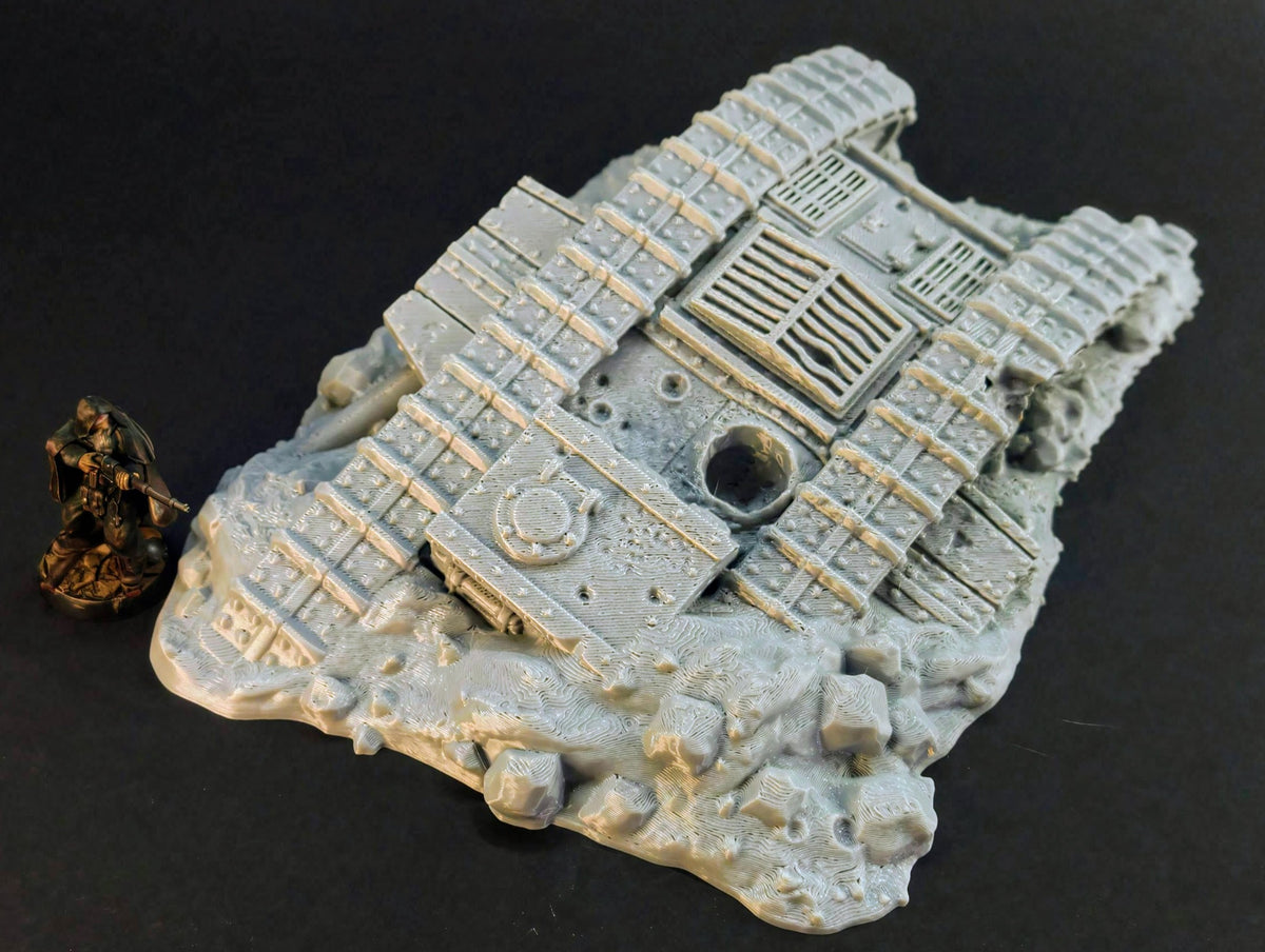 Trench Destroyer MKI Tank Terrain – 28mm/32mm Wargaming Scenery