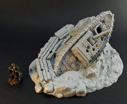 Trench Destroyer MKI Tank Terrain – 28mm/32mm Wargaming Scenery