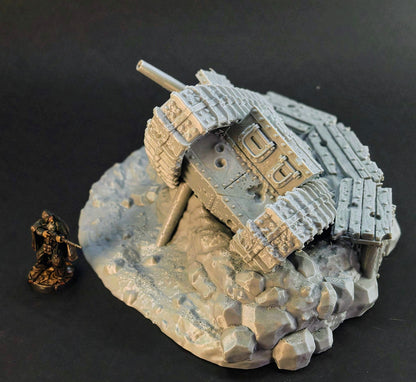 Trench Destroyer MKI Tank Terrain – 28mm/32mm Wargaming Scenery