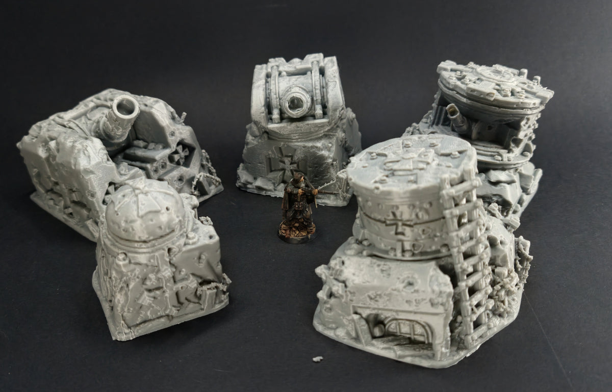 The Front Line Ruined Bunkers - 28mm/32mm Wargaming Terrain