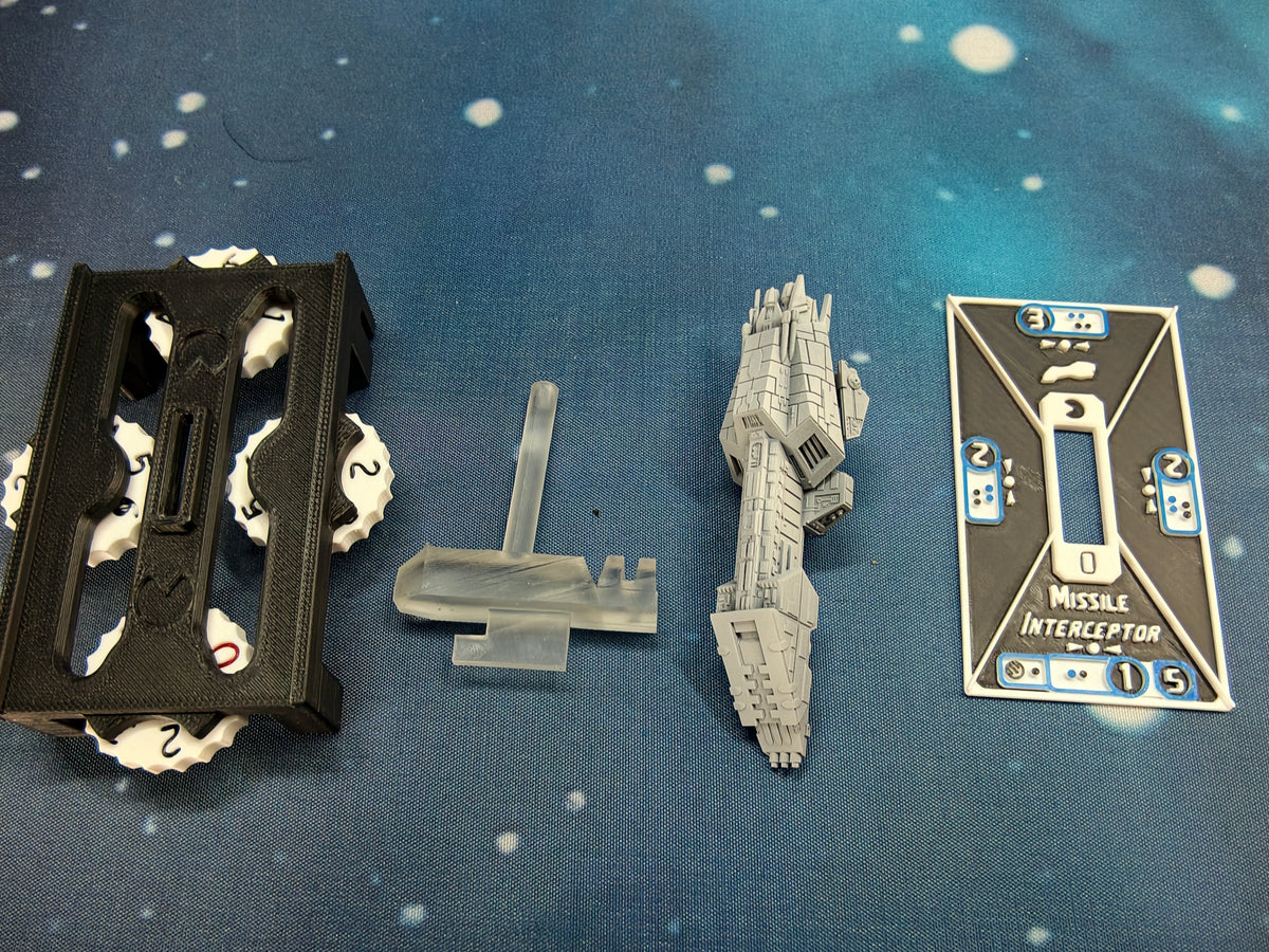 Interceptor IV Frigate Compatible with Armada scale games model-stand-token variant