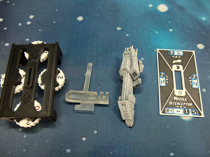 Interceptor IV Frigate Compatible with Armada scale games model-stand-token variant