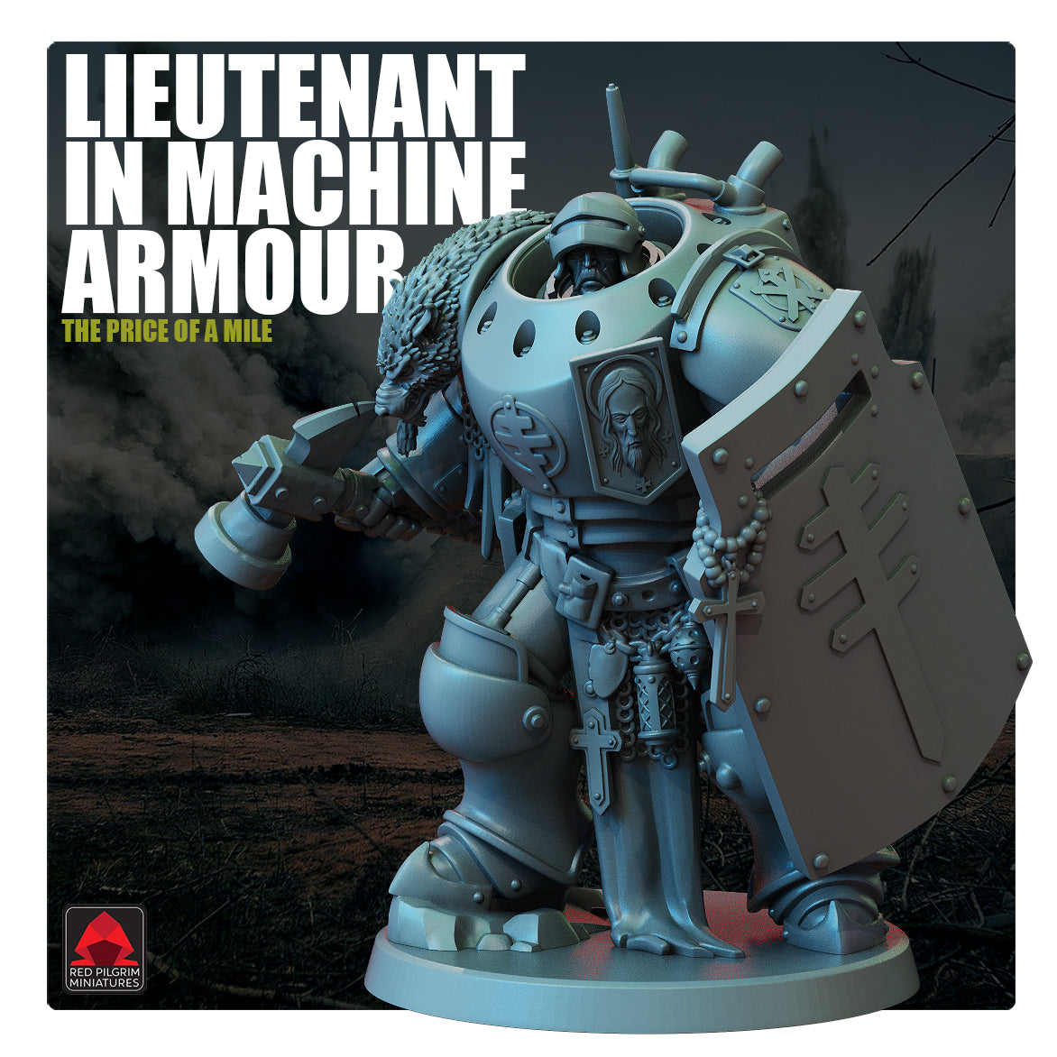 Leiutenant Heavy Mechanized Unit by Red Pilgrim Miniature - 3D printed Grimdark Miniature