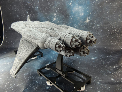 MC108 "Skar Akan" Star Defender Compatible with Armada scale games left rear thruster side view