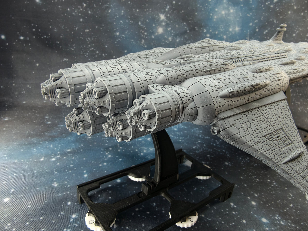 MC108 "Skar Akan" Star Defender Compatible with Armada scale games right rear thruster side view