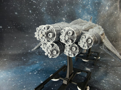 MC108 "Skar Akan" Star Defender Compatible with Armada scale games thruster side view