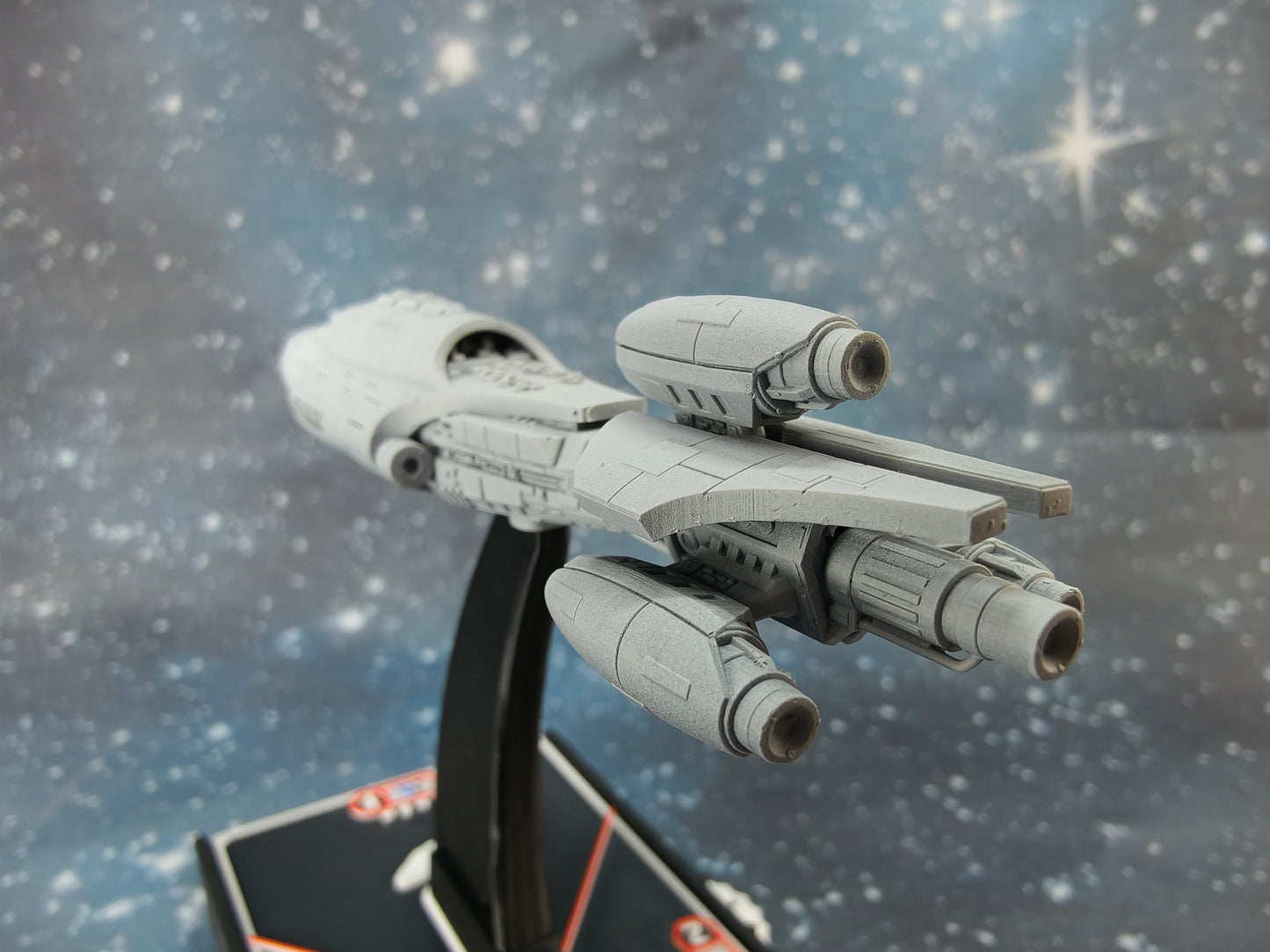 MC35 Armored Frigate Compatible with Armada scale games left thruster  Close-up