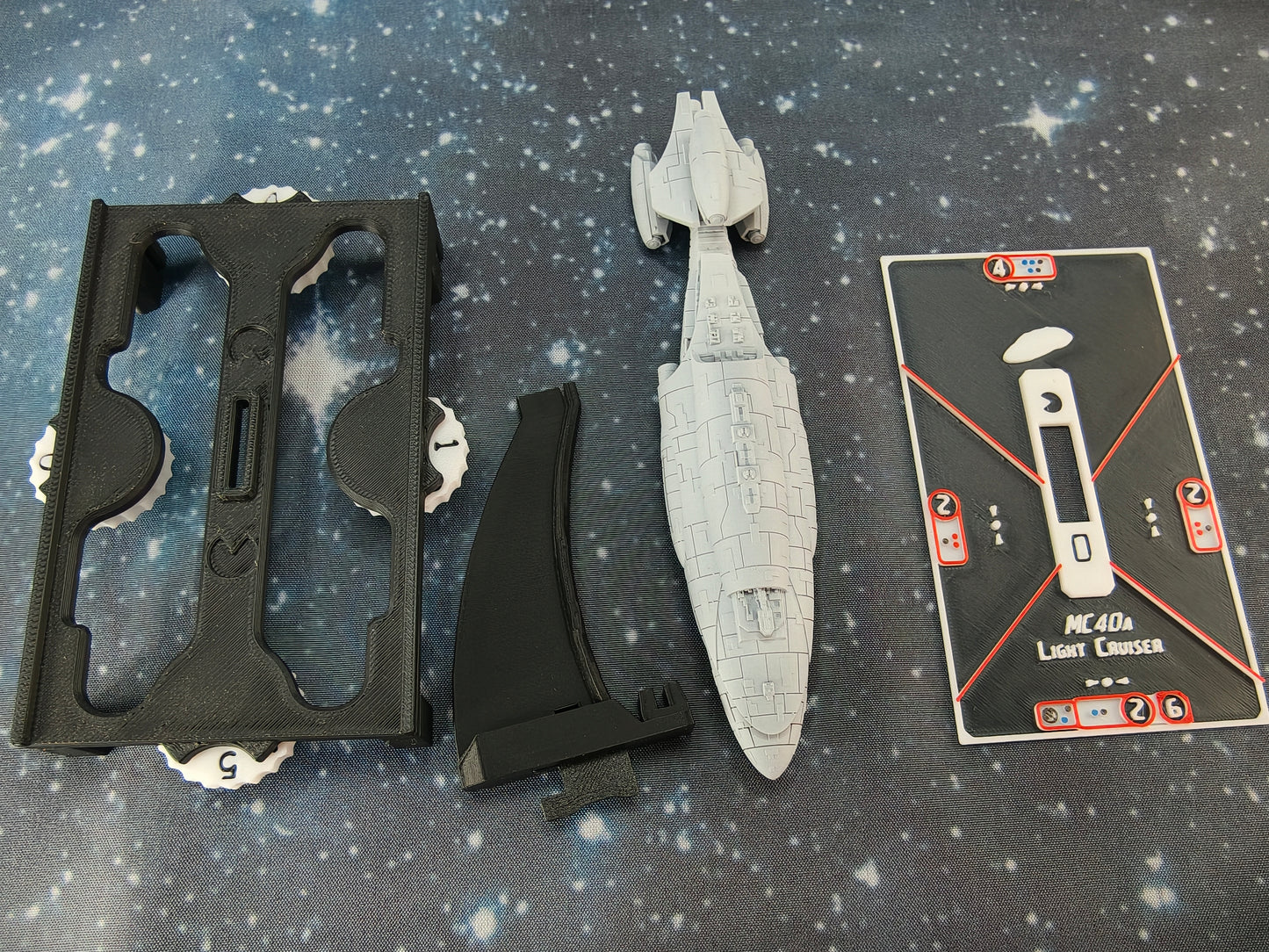 MC35 Armored Frigate Compatible with Armada scale games model - stand - token variant