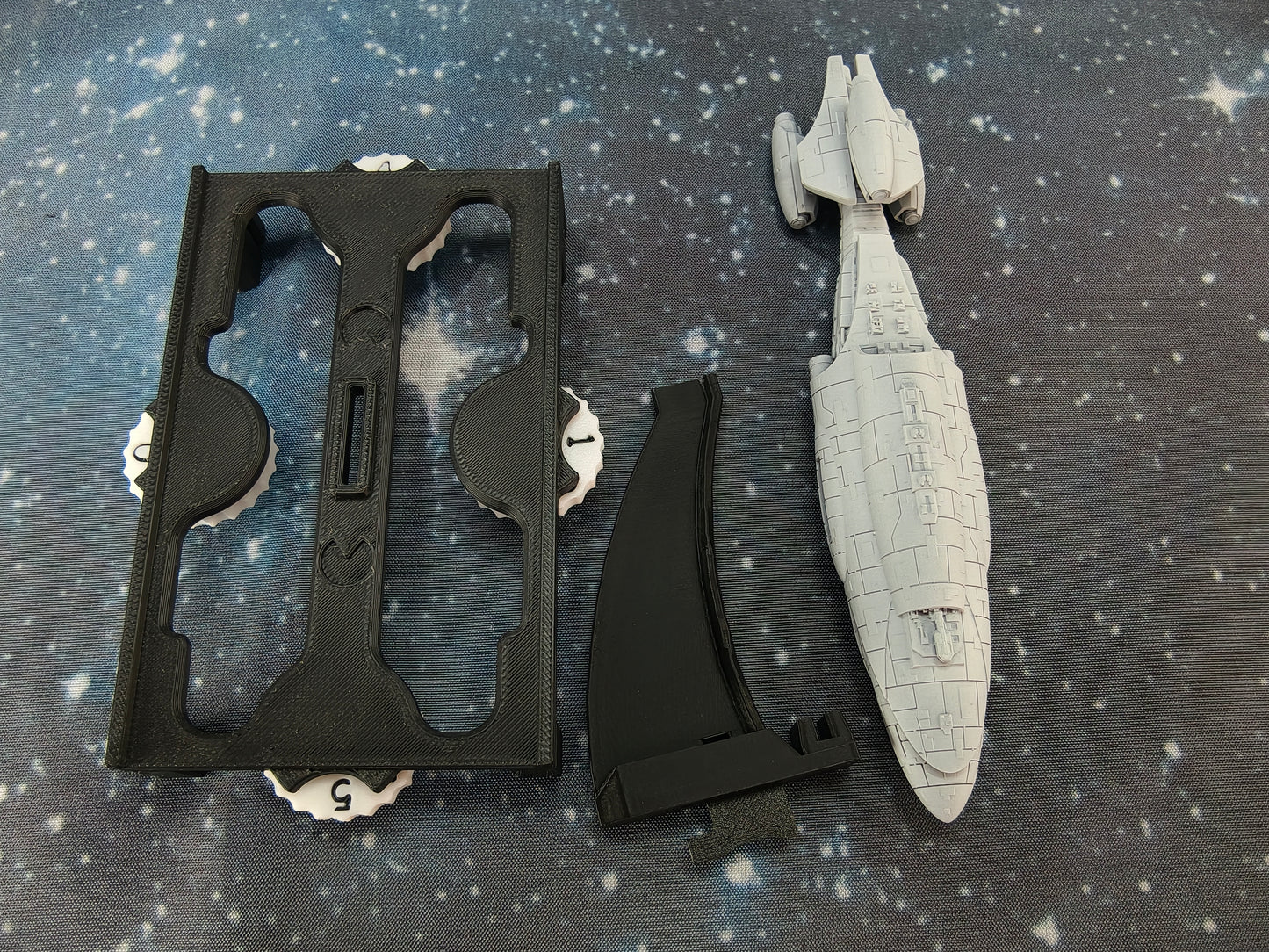 MC35 Armored Frigate Compatible with Armada scale games model - stand variant