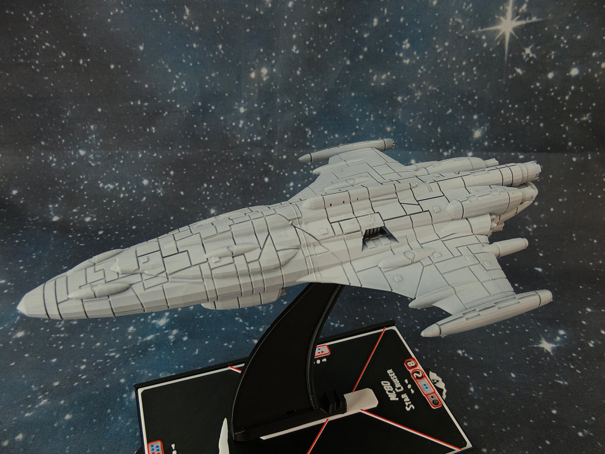 MC70 Barracuda Star Cruiser compatible with Armada scale games front left close-up