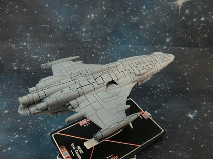 MC70 Barracuda Star Cruiser compatible with Armada scale games lert rear close-up