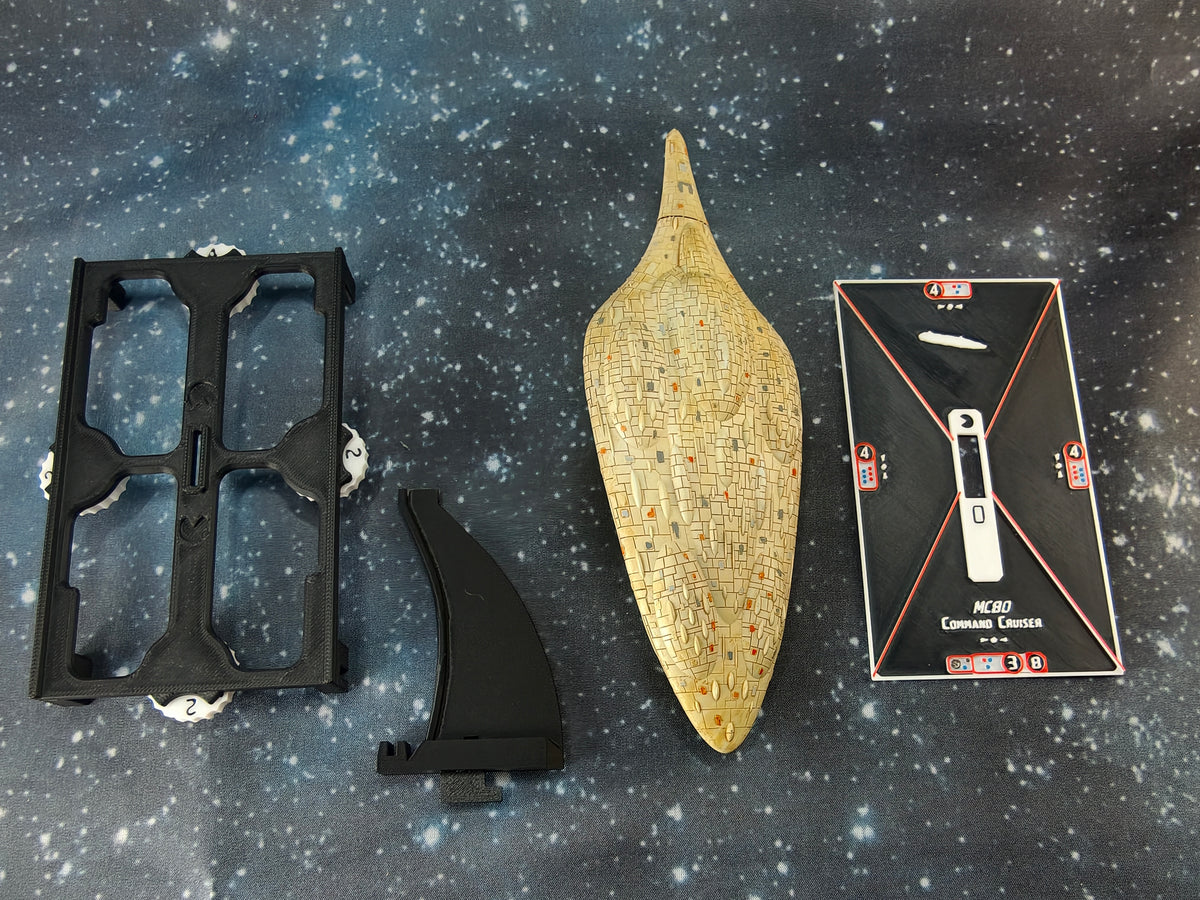 MC80b Star Cruiser Compatible with Armada scale games model-stand-token variant