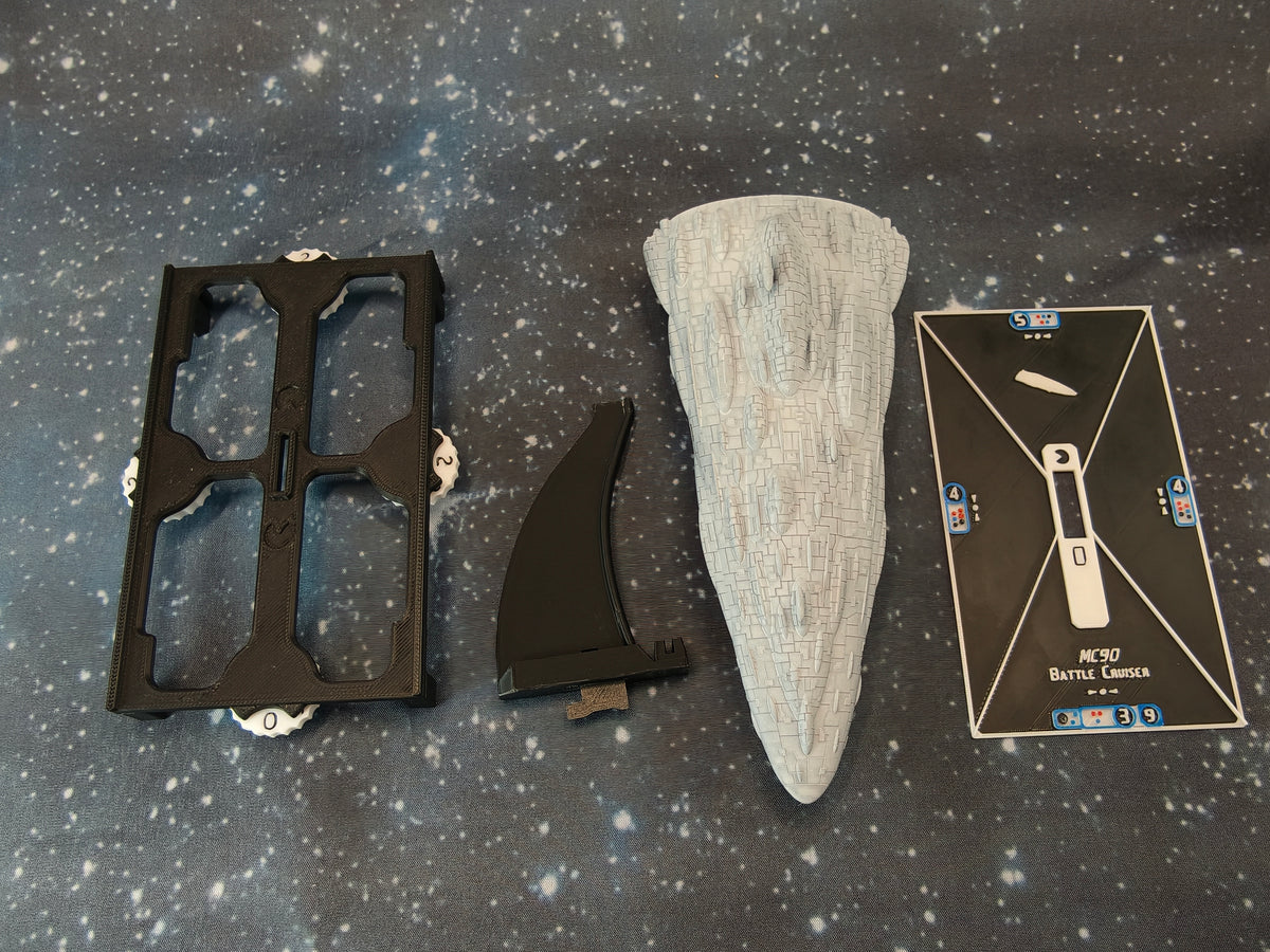 MC90 "Defiance" Star Cruiser Compatible with Armada scale games model-stand-token variant