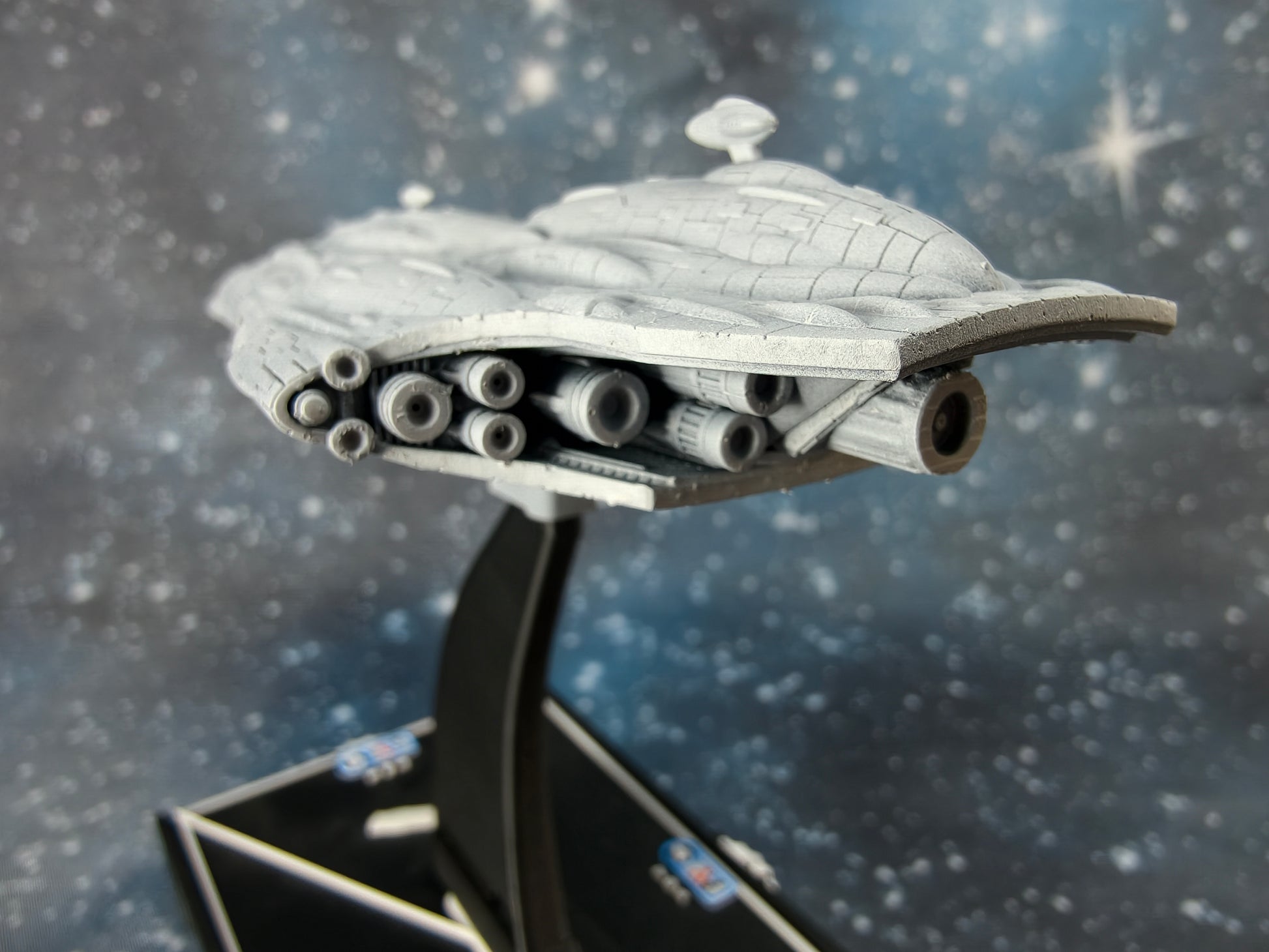 MC90 Redma Star Cruiser Compatible with Armada scale games left thruster close-up