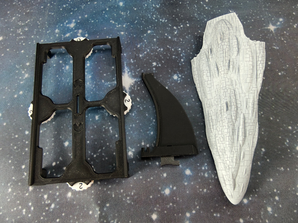 MC90 Voyager Star Cruiser Compatible with Armada scale games model-stand variant