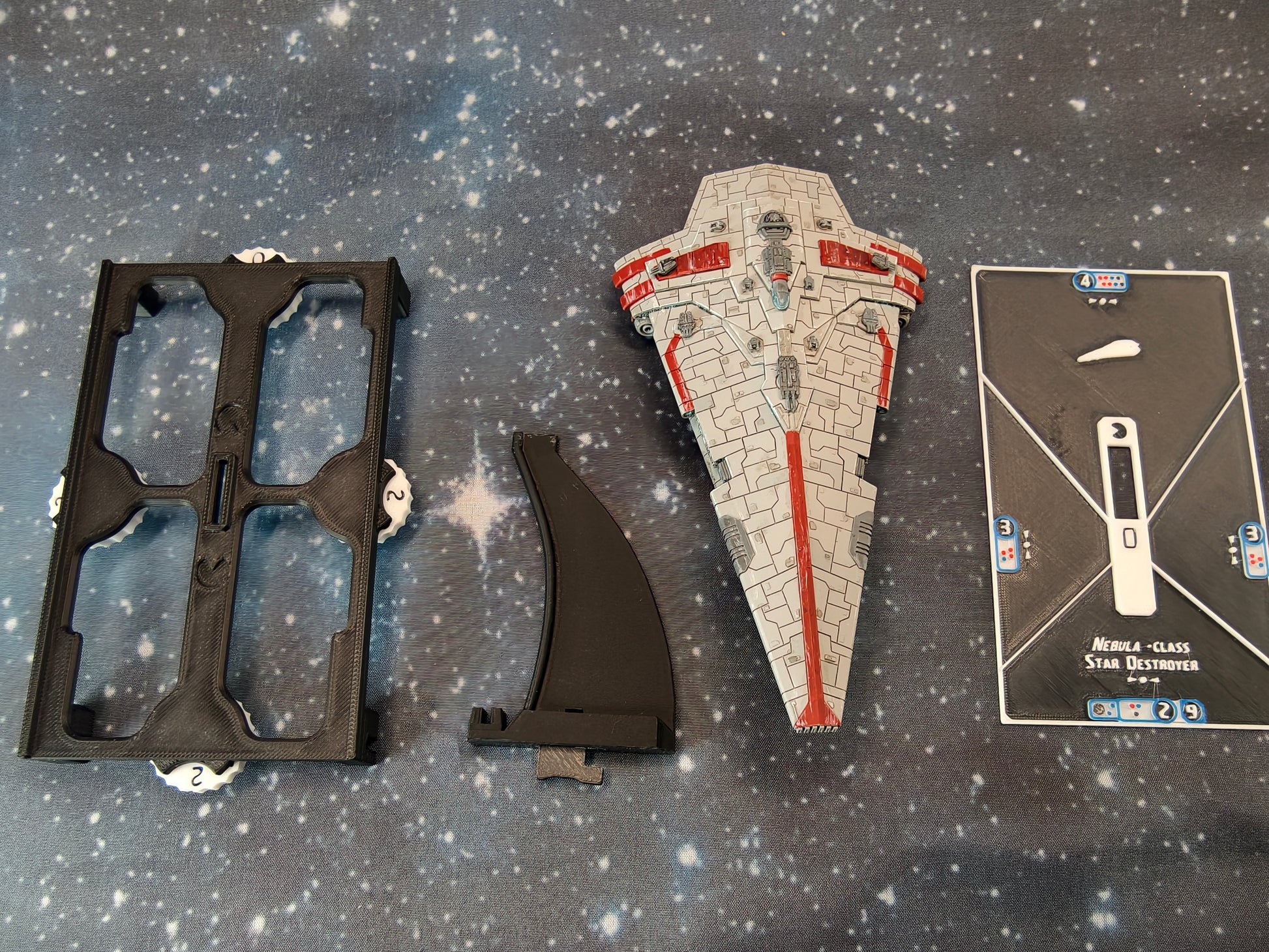 Nebula-class Star destroyer resin miniature compatible with Star Wars Armada, Model - Stand - Token variant