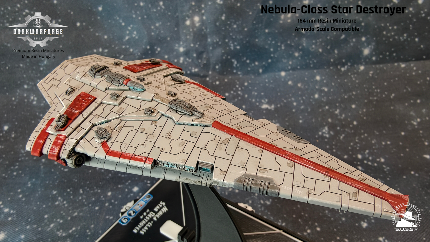 Nebula-class Star destroyer resin miniature compatible with Star Wars Armada, main view