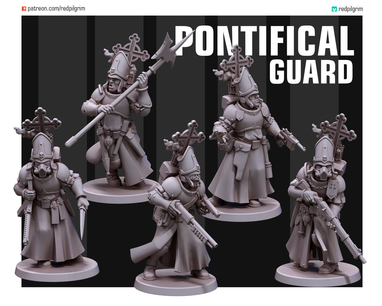 Pontifical Guard by Red Pilgrim Miniature - 3D printed Grimdark Miniature