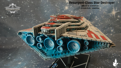 Resurgent-Class Star Destroyer resin engine glow view