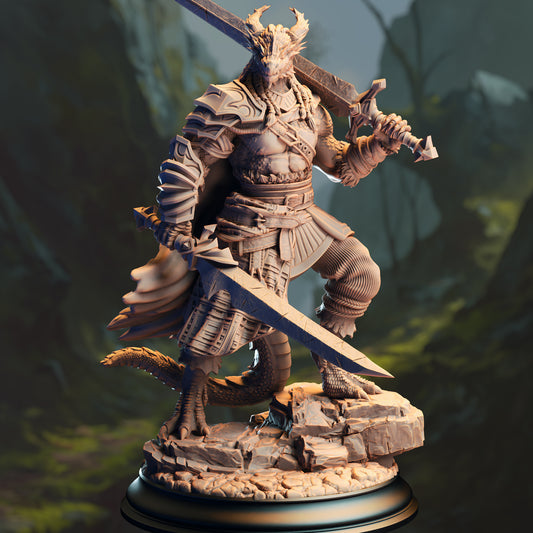 Black Dragonborn Fighter - Vaakrin Steeljaw