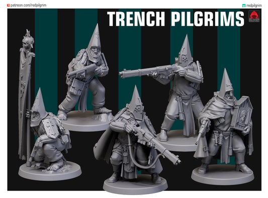 Trench Pilgrims by Red Pilgrim Miniature - 3D printed Grimdark Miniature
