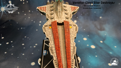 Venator call star destroyer resin miniature, open bay close-up