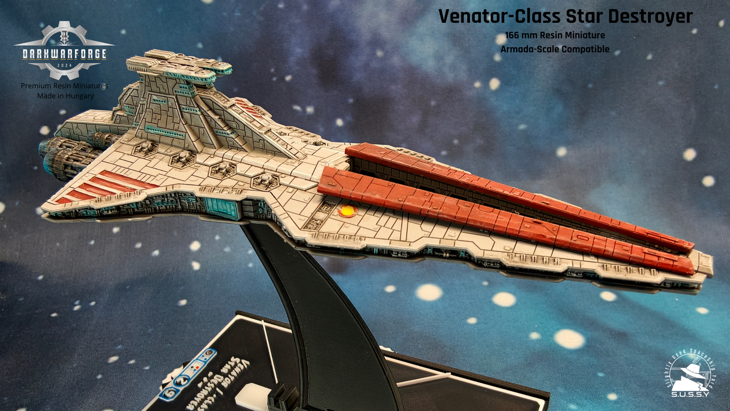 Venator call star destroyer resin miniature open bay view
