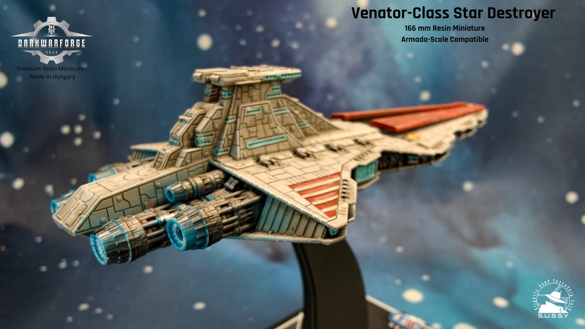 Venator call star destroyer resin miniature, rigth engine view