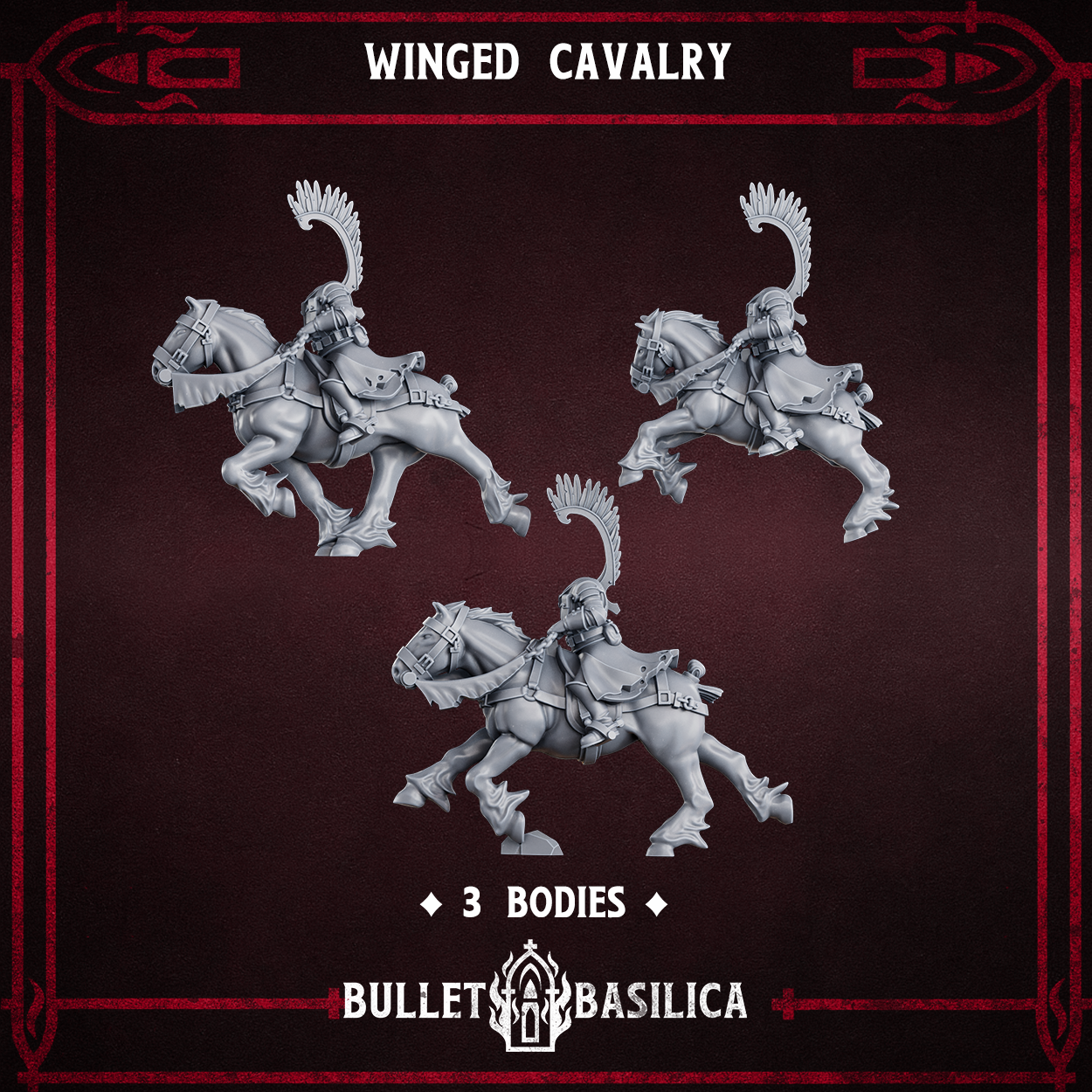 Crimson Hussars Warband - Grimdark Miniature - Compatible with Trench Crusade