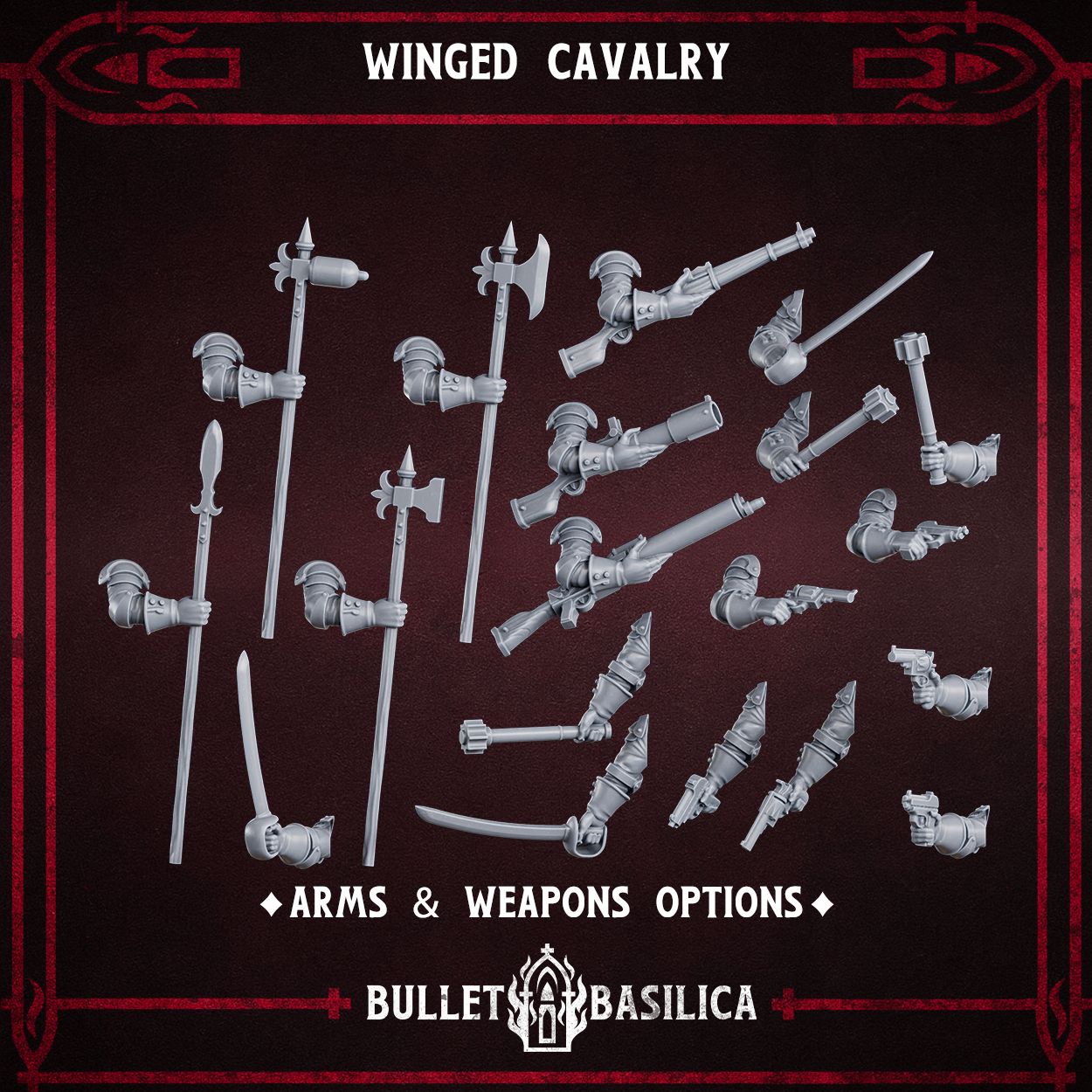 Crimson Hussars Warband - Grimdark Miniature - Compatible with Trench Crusade