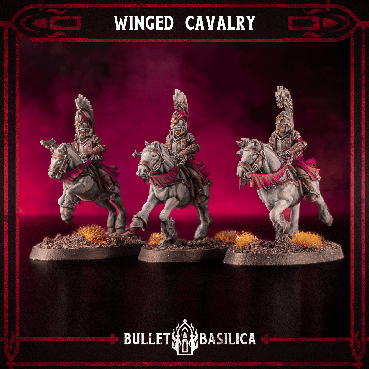 Crimson Hussars Warband - Grimdark Miniature - Compatible with Trench Crusade