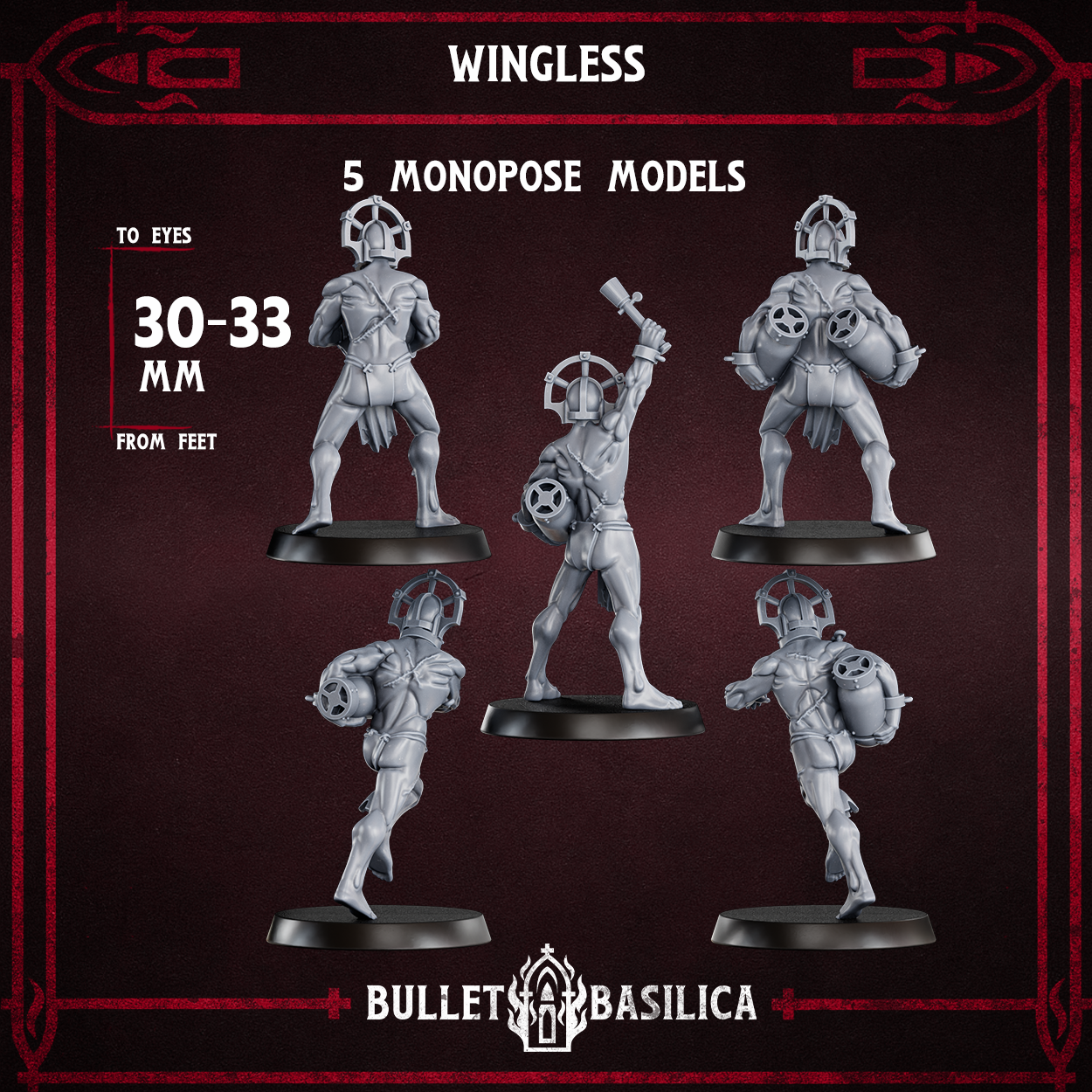 Crimson Hussars Warband - Grimdark Miniature - Compatible with Trench Crusade
