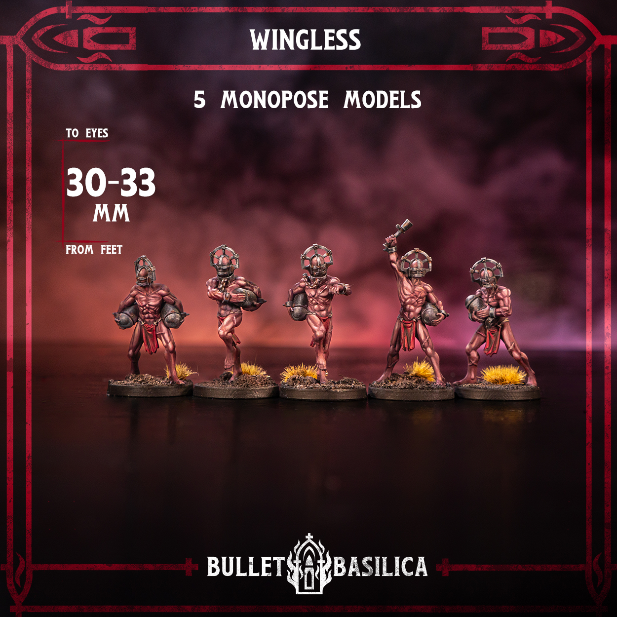 Crimson Hussars Warband - Grimdark Miniature - Compatible with Trench Crusade
