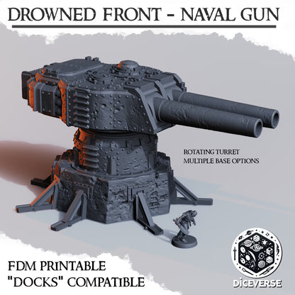 Drowned Front: Naval Gun – 28mm/32mm Wargaming Scenery