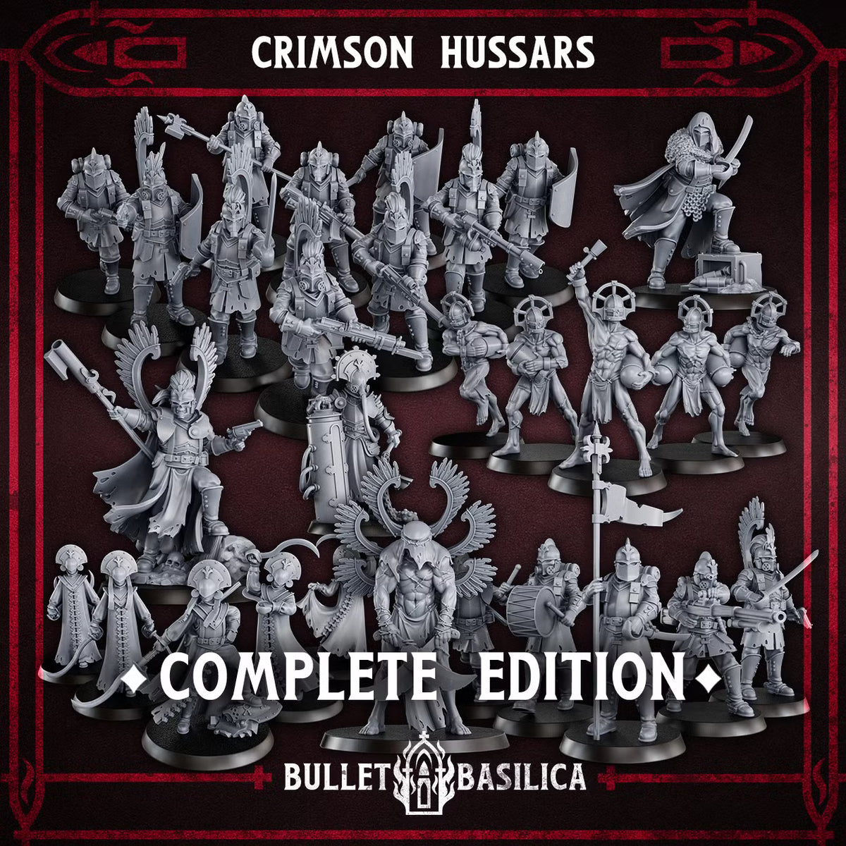 Crimson Hussars Warband by BulletValistic - Compatible with Trench Crusade style games- Compatible with Trench Crusade style games