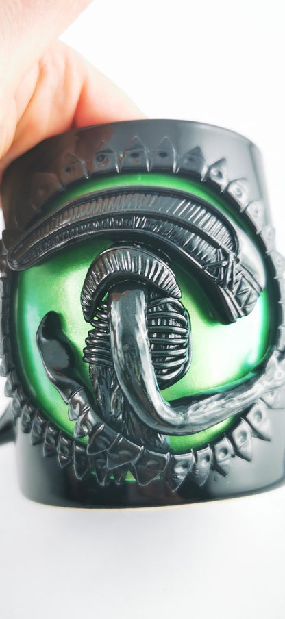Alien Inspired Handmade Polymer Clay Mug