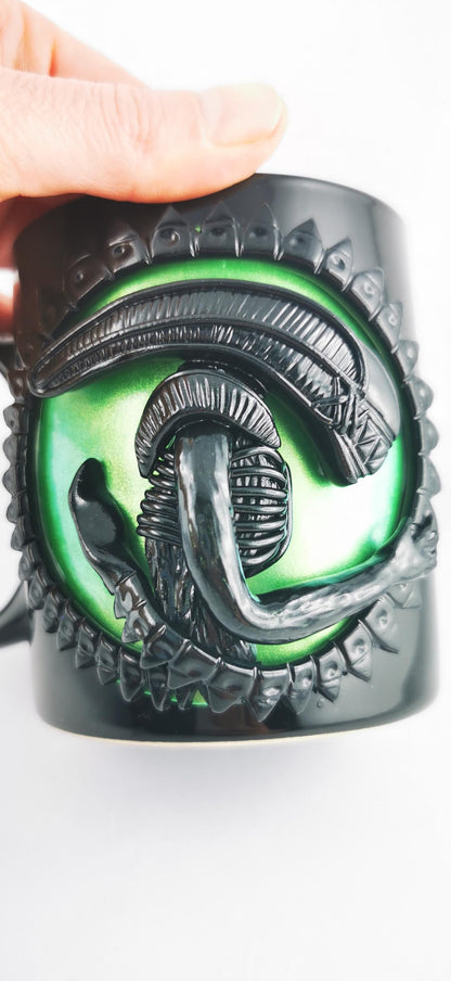 Alien Inspired Handmade Polymer Clay Mug