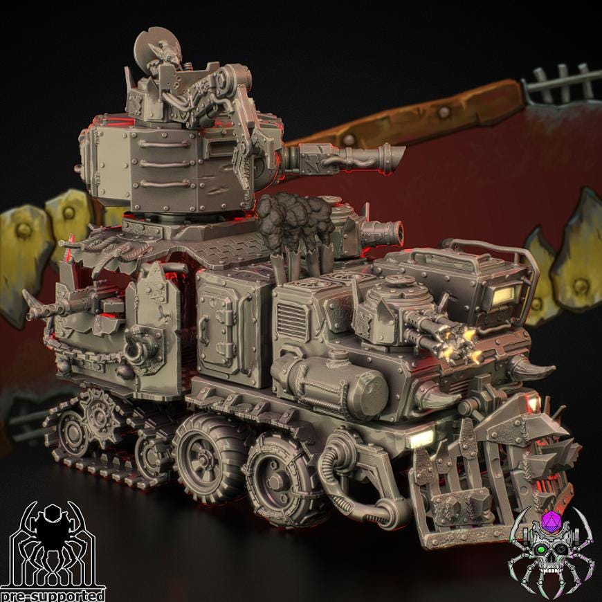 Orkz Heavy Armoured War Wagon | Eightlegs Miniatures | Minifigure | Wargaming | Tabletop | Minifigure | 28mm scale | 32mm scale