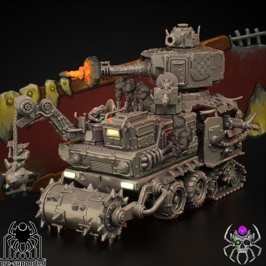 Orkz Heavy Armoured War Wagon | Eightlegs Miniatures | Minifigure | Wargaming | Tabletop | Minifigure | 28mm scale | 32mm scale