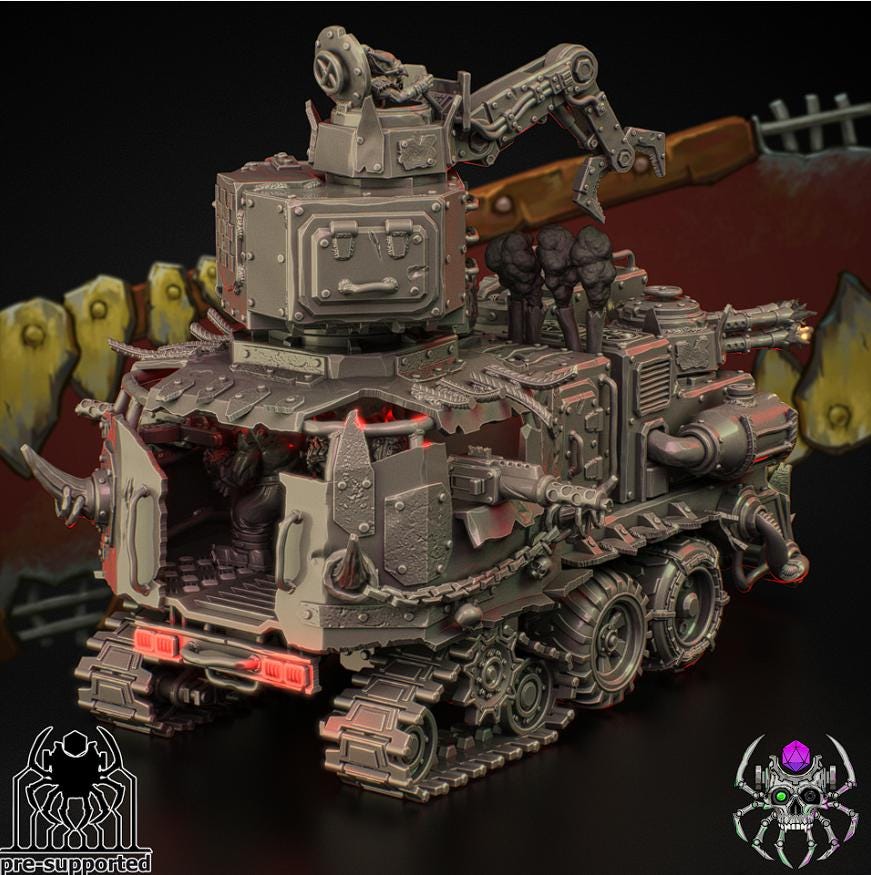 Orkz Heavy Armoured War Wagon | Eightlegs Miniatures | Minifigure | Wargaming | Tabletop | Minifigure | 28mm scale | 32mm scale