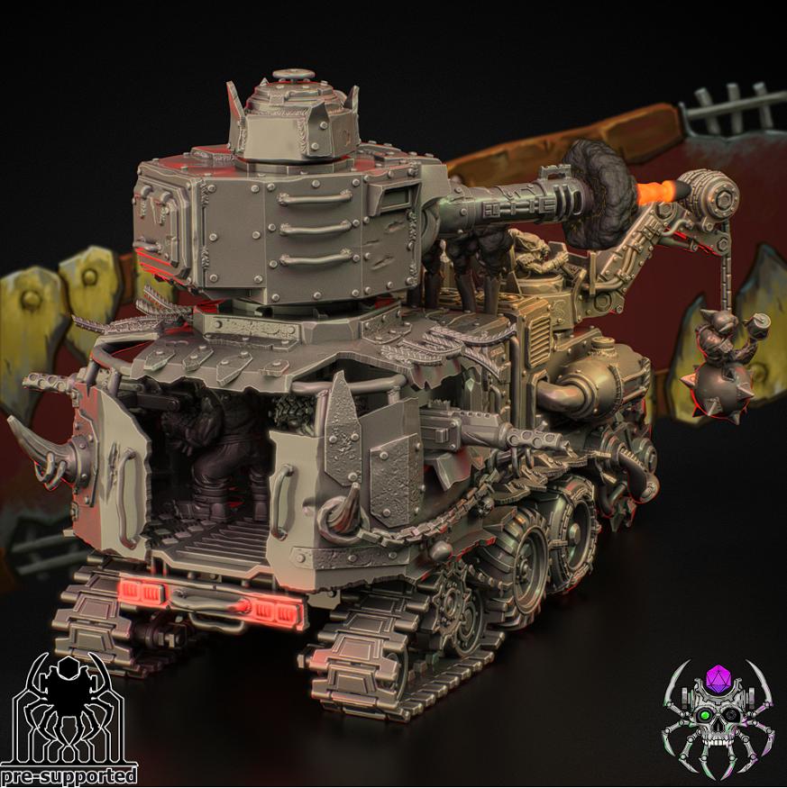 Orkz Heavy Armoured War Wagon | Eightlegs Miniatures | Minifigure | Wargaming | Tabletop | Minifigure | 28mm scale | 32mm scale