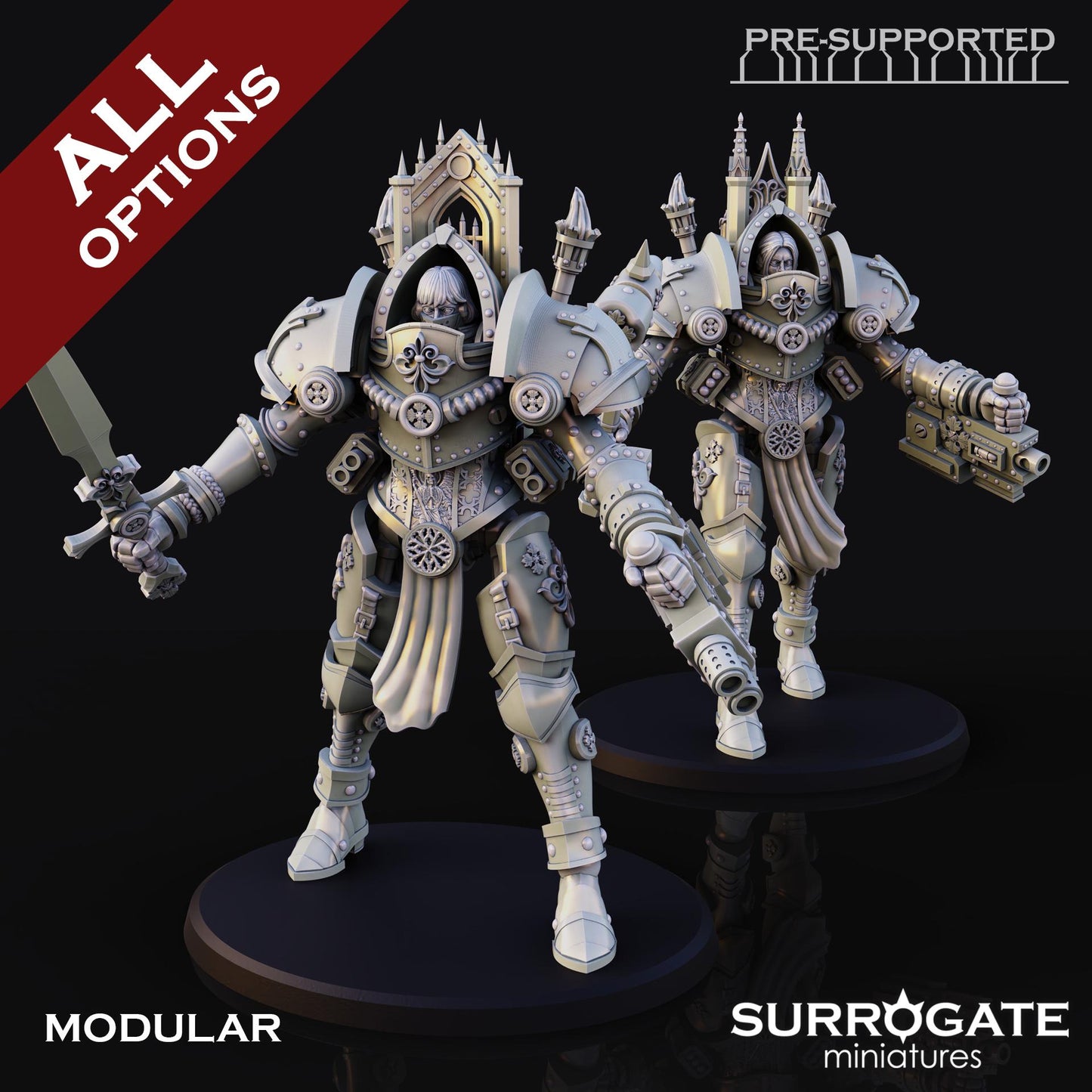 Daughters of Dawn Sanctified Armors | Surrogate Miniatures | Minifigure | Wargaming | Tabletop | Grimdark compatible